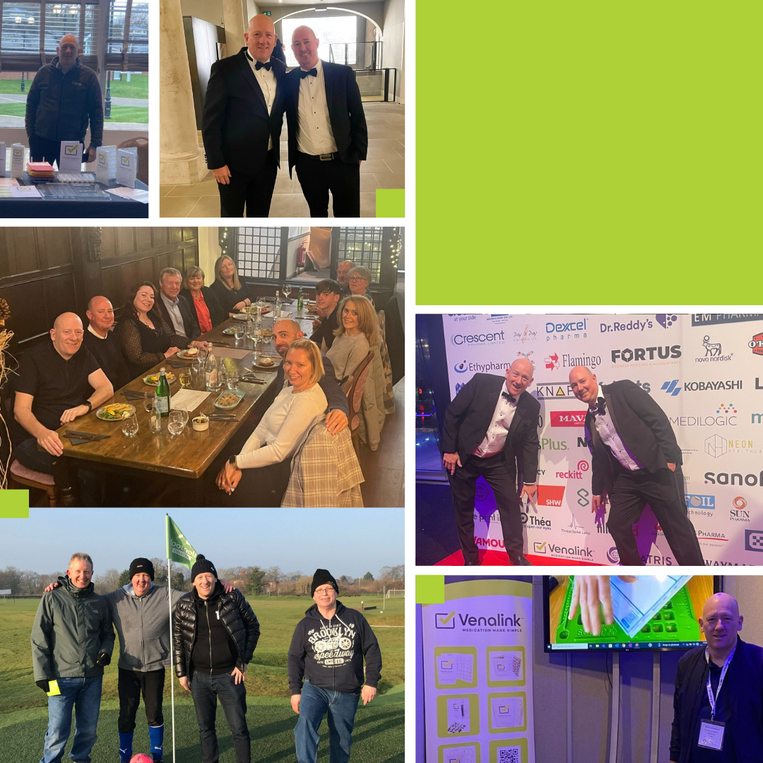 A collage showcasing the Venalink UK Team in various settings, from trade shows to celebrations for their progress in automation technologies.